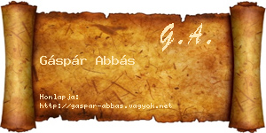 Gáspár Abbás névjegykártya